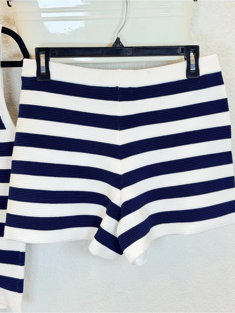 Skies Are Blue Sailor Stripe Knit Sweater Vest Short Set in Navy/White NWT! sz M